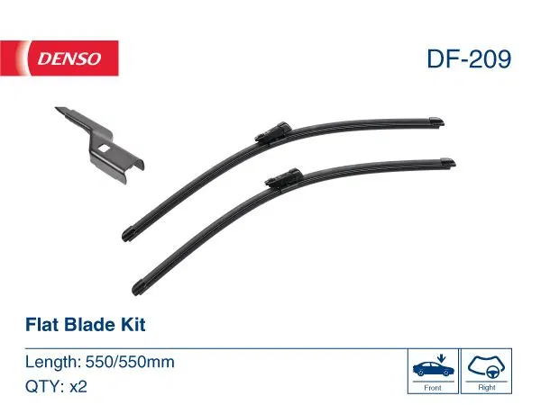 LR132122 WİPER. Flat Front Blade | DF-209 DENSO