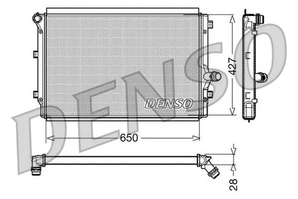 1K0121251AB Su Radyatoru (VW Caddy 11- Golf 04-14 Passat 05-14 Audi A3 03-12 Seat Leon 06-13) | DRM32017 DENSO
