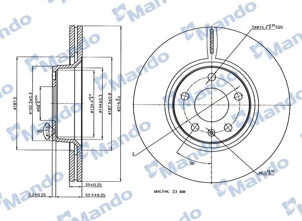 4F0615301D Fren Diski Audi | MBC035445 MANDO