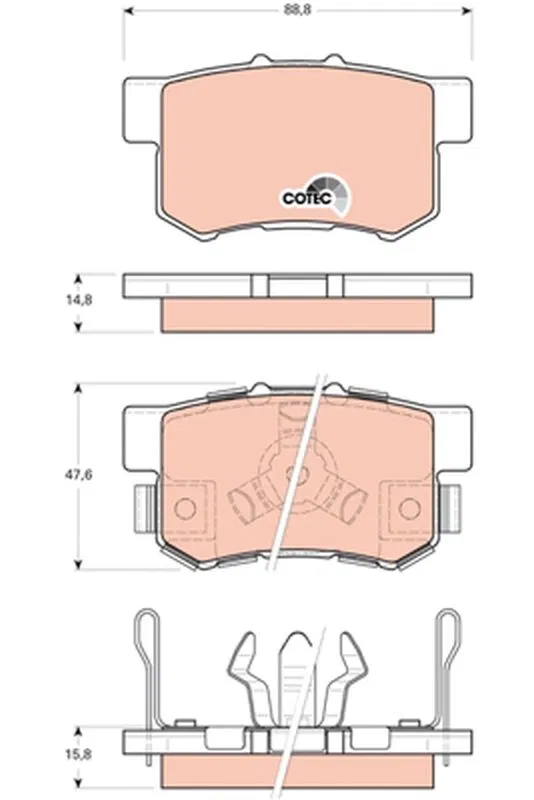 06430-S9A-000 Fren Balatası Arka Honda Crv II 2.0 01-07, 2.2 Ctdi 05-06 | GDB3438 TRW