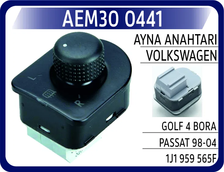 1J1959565F Ayna Anahtarı VW Golf 4 Bora Passat 98-04 | 0441 AEM