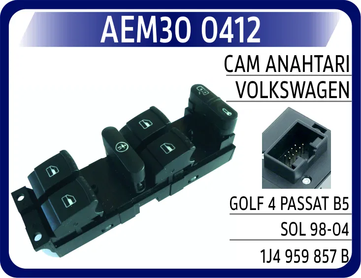 1J4959857B Cam Anahtarı VW Golf 4 Passat B5 Sol 98-04 | 0412 AEM