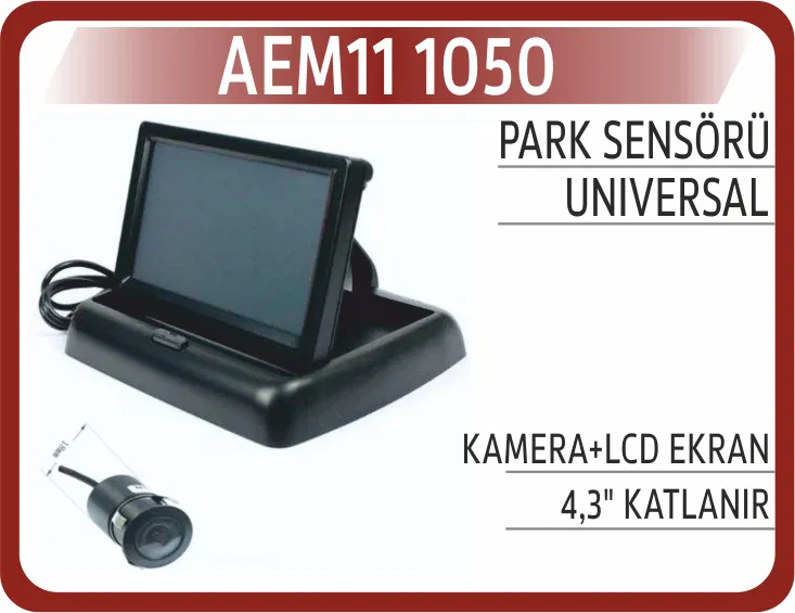 Ekran (Monitör) 4.3" Lcd + Kamera ( Katlanır) | AEM11-1050 AEM