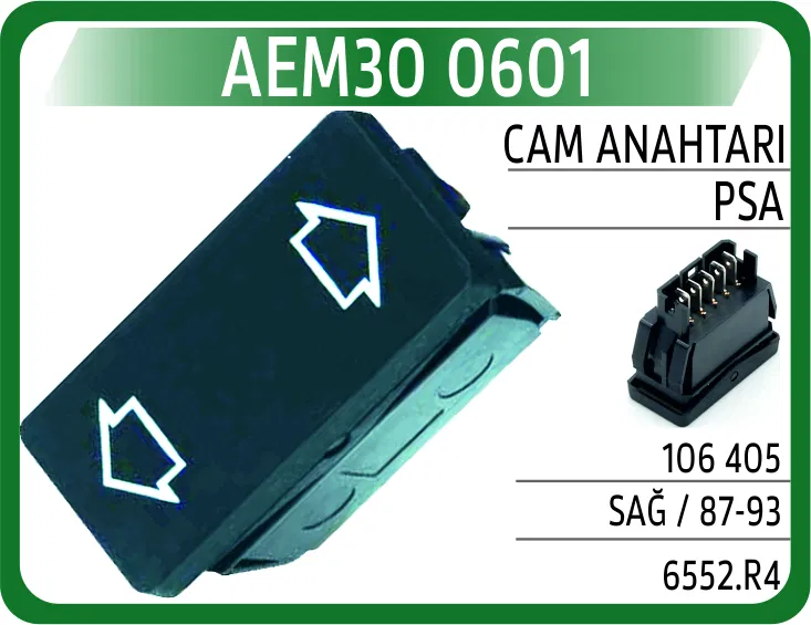 6552R4 Cam Anahtarı PSA 106 405 Sağ / 87-93 | 0601 AEM
