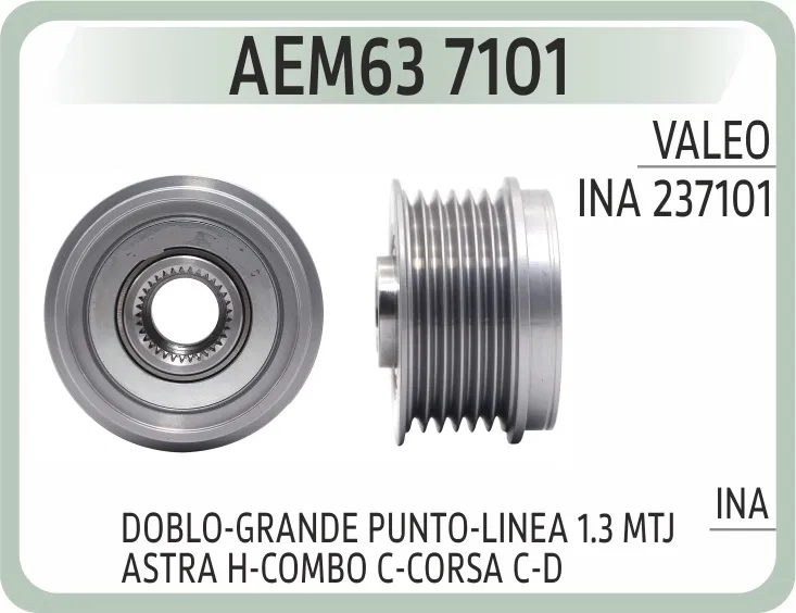 535006310 Alternator Kasnak DOBLO-GRANDE PUNTO-LINEA 1.3 Mtj | 7101 AEM