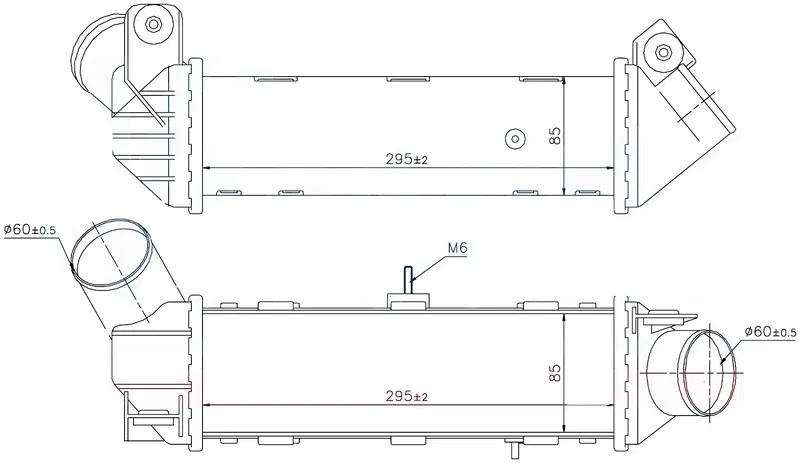 6K0145805C Intercooler Brazing Intercooler A/M(295X85X85)CADD | IVW509085 ORIS