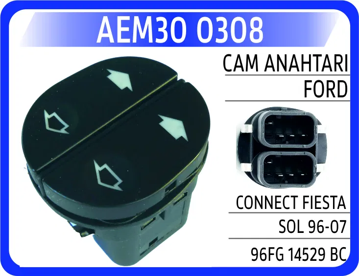 96FG 14529 BC Cam Anahtar Düğmesi Çiftli Ford Fiesta-Connect 95 | 0308 AEM