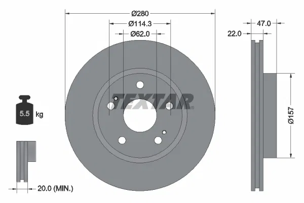 5531180J02 Fren Diski Suzuki SX4 | 92222100 TEXTAR