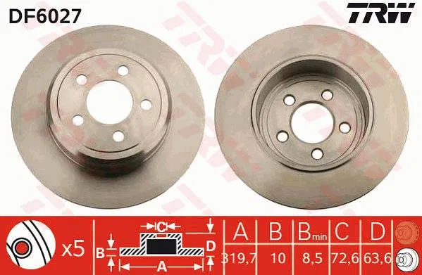 4779208AB Fren Diski Chrysler 300C | DF6027 TRW
