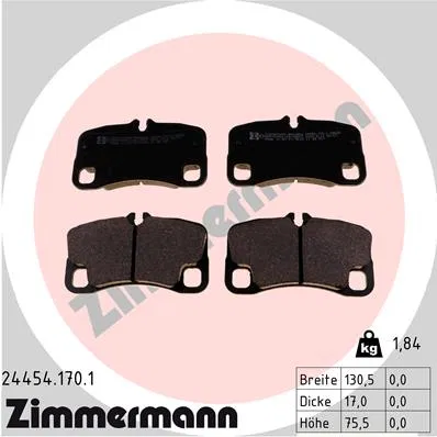 99735294901 Arka Balatası Porsche 911 2006-2012 GDB1792 | 24454.170.1 ZIMMERMANN