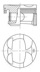 0628.T1 Piston+Segman (0.25) P207-P208-P308-P508-P2008 | 41705610 KOLBENSCHMIDT