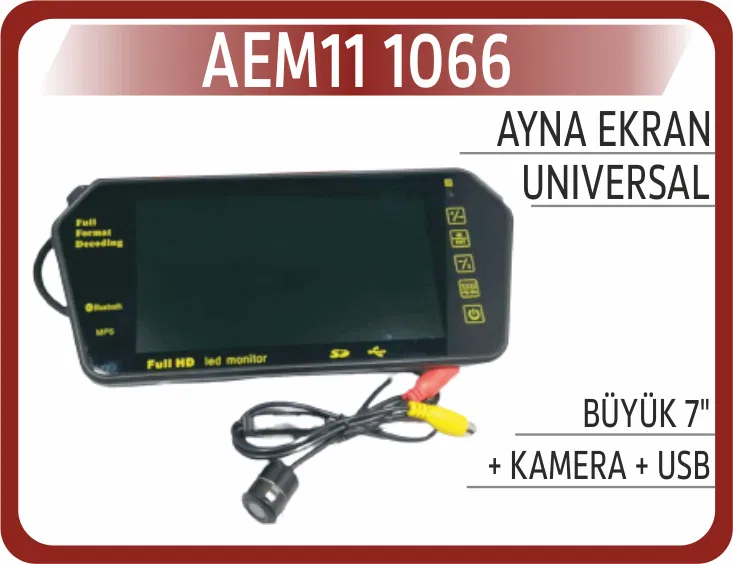 Ekran (Ayna Büyük) 7.0 +Usb+BT+MP5 | AEM11-1066 AEM
