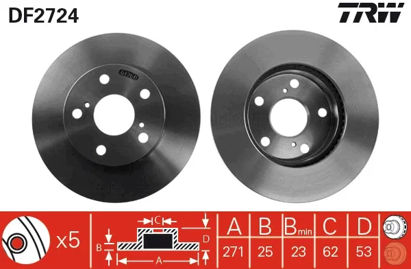 4351228090 Fren Diski Toyota Previa I | DF2724 TRW
