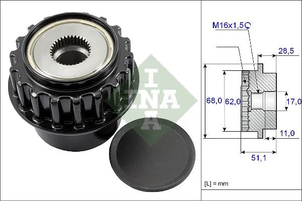 LR025968 Alternatör Rulmanı Land Rover Freelander II 3.2 | 535017510 INA