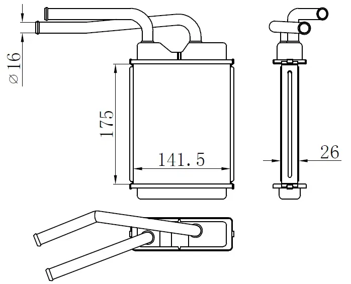 7701036909 Kalorifer Radyatörü Brazing Twng 1.2I 93- | KRN016026 ORIS