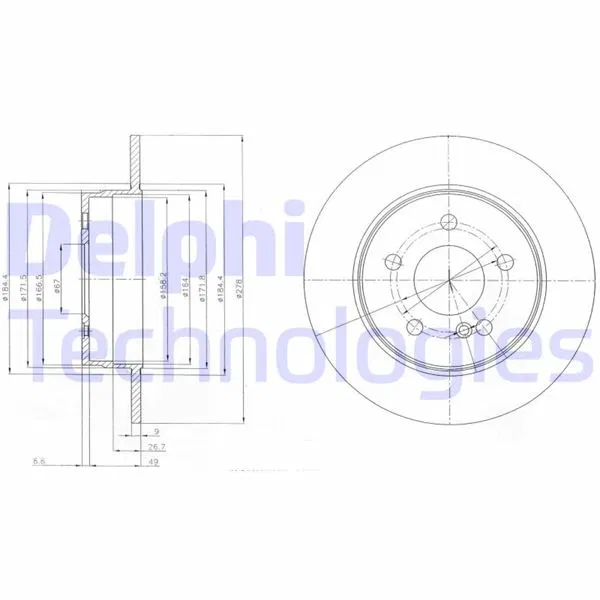 0004231312 Fren Diski Mercedes-Benz C-Class | BG4152 DELPHI