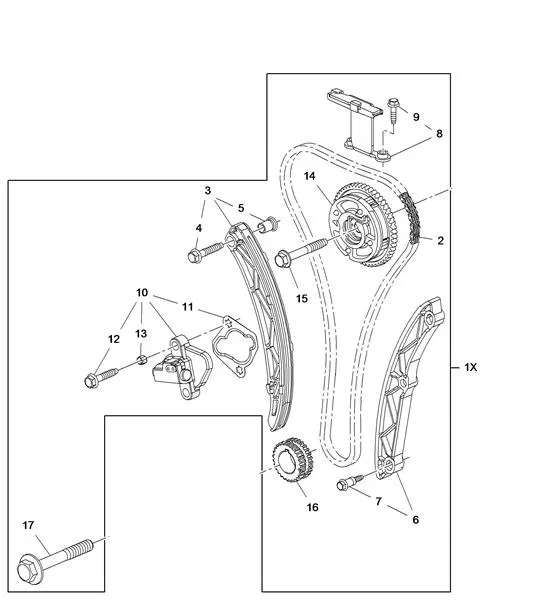 95528474 Eksantrik Zincir Seti Astra K 15-22 Corsa E 14 | PSA
