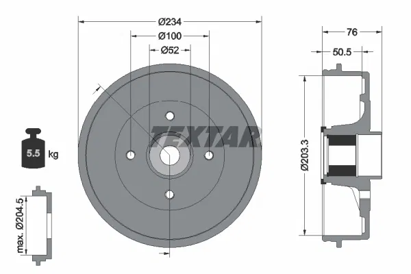 43206AX650 Fren Kampanası | 94045000 TEXTAR