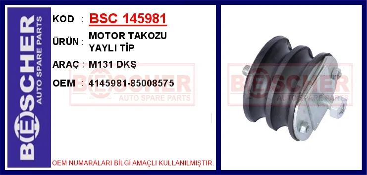 4145981 Motor Takozu Yaylı Tip M131 Dkş | BESCHER