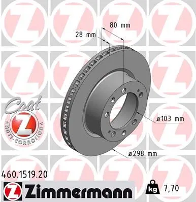96435104102 Fren Disk DF6484S | 460.1519.20 ZIMMERMANN