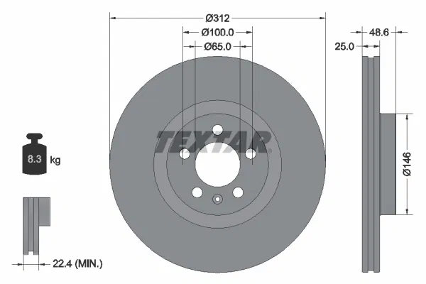 2Q0615301N Fren Diski VW Polo VI | 92303303 TEXTAR