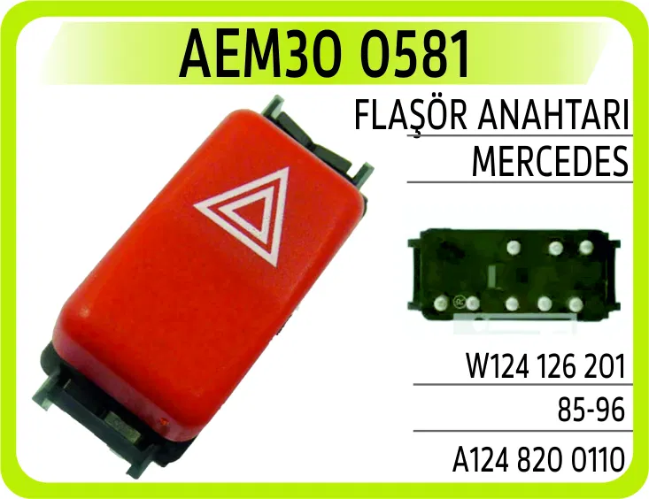 A1248200110 Flaşör Anahtarı Mercedes W124 126 201 / 85-96 | 0581 AEM