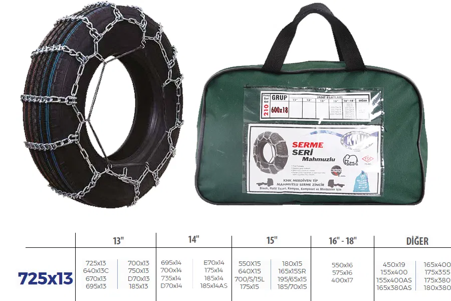 Patinaj Zinciri Binek Ve Hafif TİC.ARAÇ Serme 13-1 | 725X13 KNK