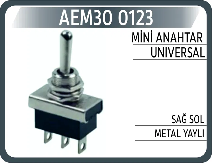 0123 Mini Anahtar Universal Sağ Sol Metal Yaylı | AEM