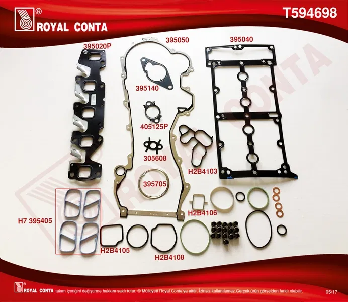 71753908 Üst Takım Conta Doblo-Punto-500 1.3MTJ 10- | T594698 ROYAL