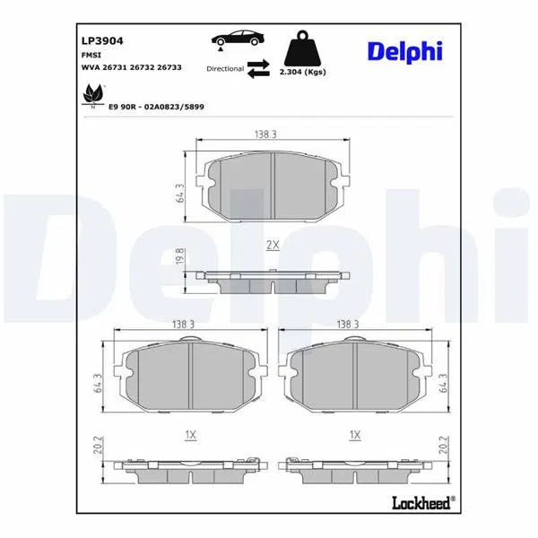 58101R2A10 Fren Balatası | LP3904 DELPHI