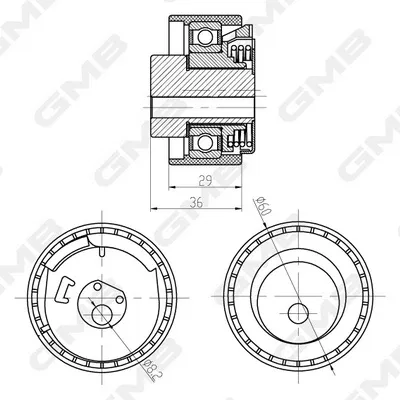46403679 Eksantrik Gergi Rulmanı Fiat 500 08- 500L 12- | GTB0470 GMB