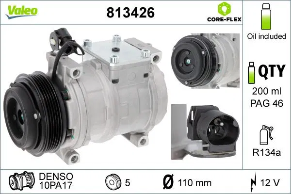 64528390741 Kompresör BMW 3 (E46), 5(E39), 7(E38) | 813426 VALEO