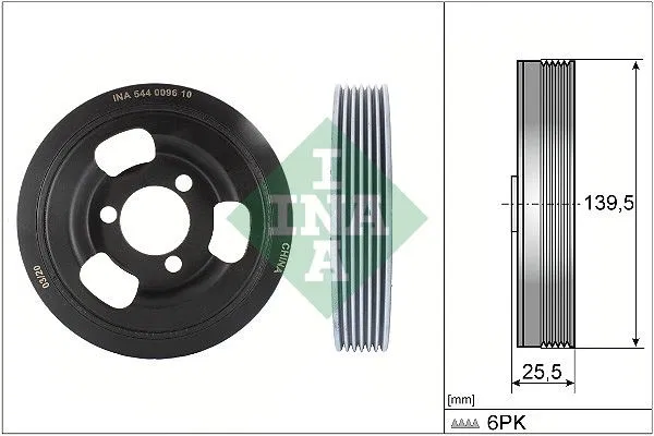 V763855180 Krank Kasnagı Mini | 544009610 INA