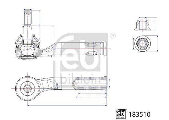 2413063 Rot Başı Somunu Olan Ford Motor Company | 183510 FEBI