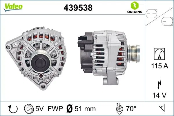 6391500350 Alternatör Smart | 439538 VALEO