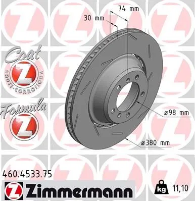 971615602G Fren Disk Porsche Panamera | 460.4533.75 ZIMMERMANN