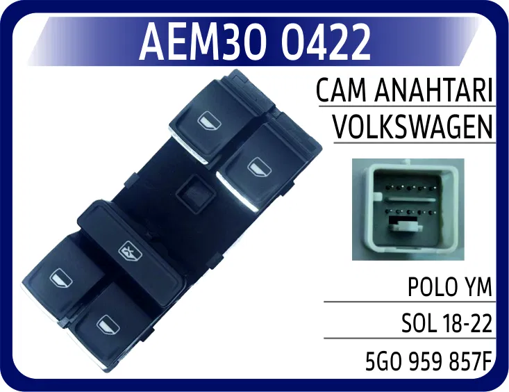 5G0959857F Cam Anahtarı VW Polo Ym Sol 18-22 | 0422 AEM