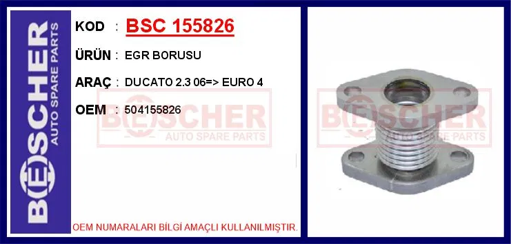 504155826 EGR Borusu Ducato 2.3 06- Euro 4 | BESCHER