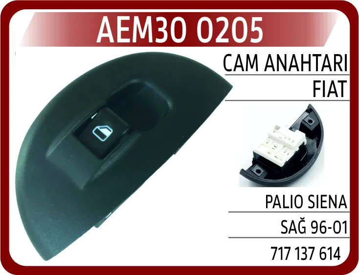 717137614 Cam Anahtarı Fiat Palio Siena Sağ 96-01 | AEM30-0205 AEM