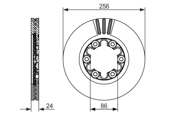 XM341027AA XM34 Fren Diski Ön Ford Ranger 98- 4x2 (Çap: 256mm) | 0986479712 BOSCH