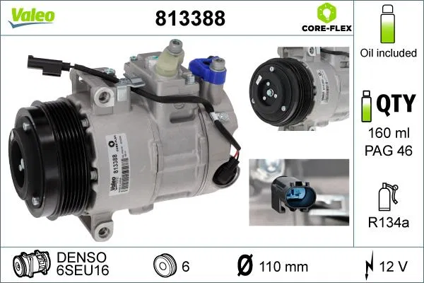A0008302500 Kompresör MERCEDES-BENZ Cls (C218) Cls 250 CDI / Bluetec / D (218.303, 218.304) ; MERCEDES-BENZ C-CLASS (W204) C 180 CDI (204.000) ; MERCEDES-BENZ C- | 813388 VALEO