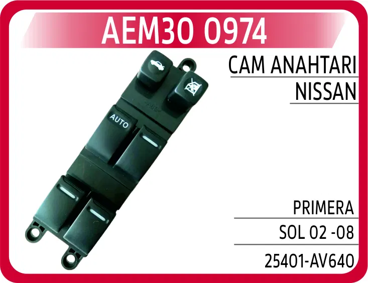 25401AV640 Cam Anahtarı Nissan Primera Sol 02 -08 | 0974 AEM