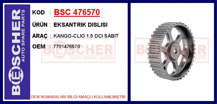 7701476570 Eksantrık Dislisi KANGO-CLIO 1.5 DCI Sabıt | BESCHER