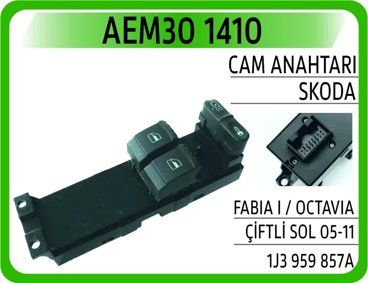 1J3959857A Cam Anahtarı Skoda Fabia I / Octavia Çiftli Sol 05 | AEM30-1410 AEM
