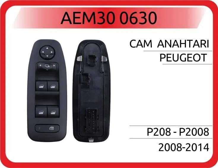 96749624ZD Cam Açma Düğmesi (Anahtarı) Ön Sol Peugeot P208 | 0630 AEM