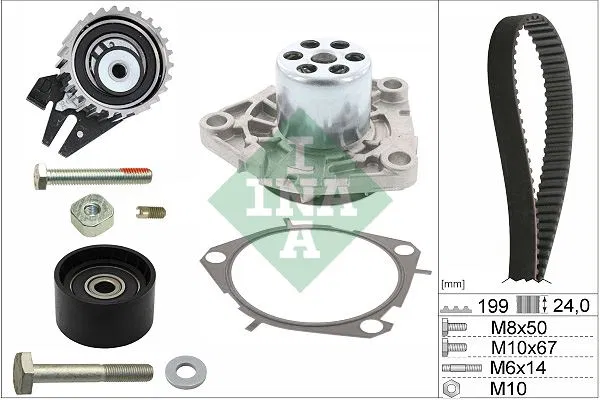 1606434 Triger Gergi Seti + Devirdaım 199 Dis ( Fiat 500X Bravo Doblo Ducato Freemont 2.0 Jtd Opel Astra H 1.9 Cdti Jeep Cherokee Renegade 2.0 Crd) | 530056230 INA