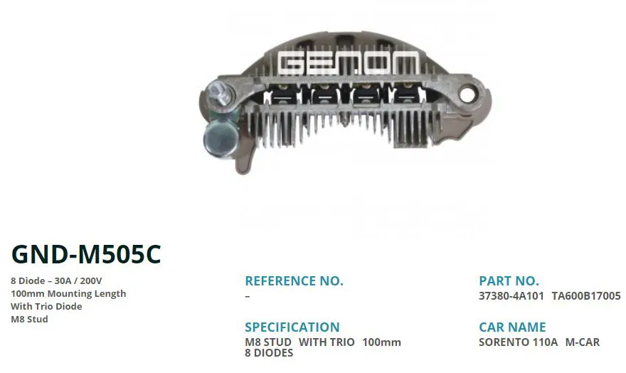 37380-4A101 110 Amp Kia Sorento 100mm (8 Diot) M8 | M505C GENON