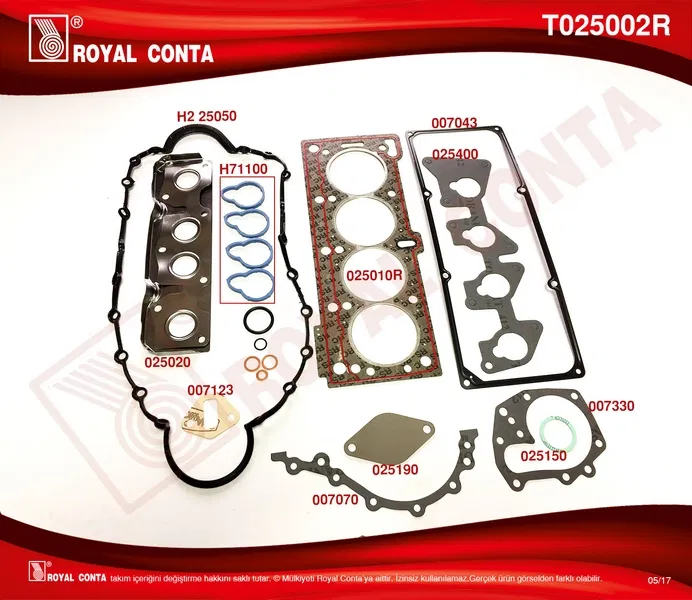 7701468710 Motor Üst Conta Tk. Megane I 96- Clio II 98- | T025002R ROYAL