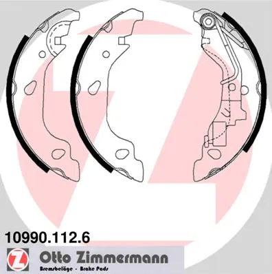 9948373 Arka Pabuç Balata Punto 1.2 1.3JTD 1.9JTD | 10990.112.6 ZIMMERMANN