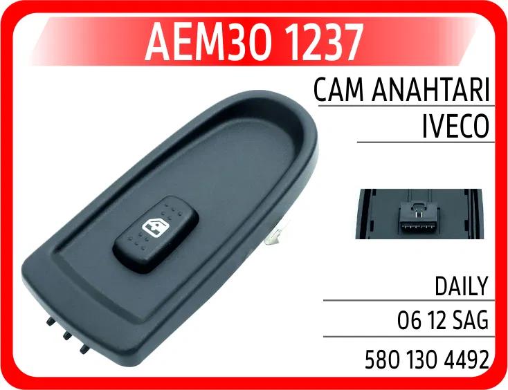 580 130 4492 Cam Anahtarı Iveco Daily 06 12 Sag | 1237 AEM